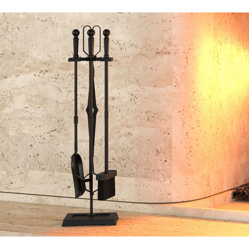Kingson Fireplace Tools Set 5-Pieces Indoor Outdoor Sturdy Fire Place