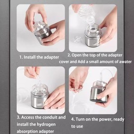 Petyoung 3 in 1 Hydrogen Water Bottle 420ml Portable Hydrogen Water Bottle Generator 4000PPB for Home Office Travel Sports Daily Drinking