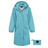 SaphiRose Womens Long Hooded Rain Jacket Waterproof Lightweight Raincoat Windbreaker