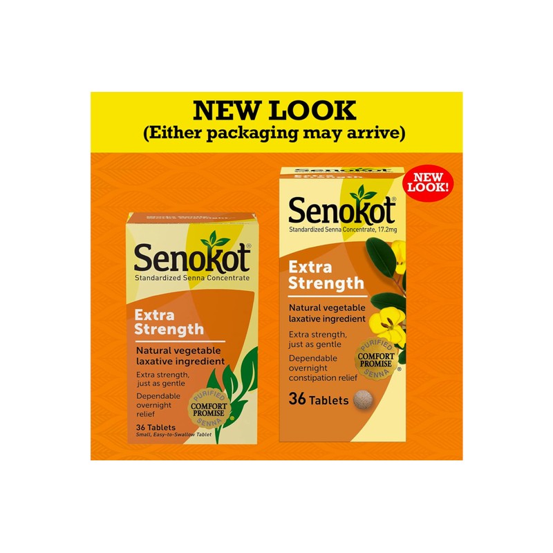 Senokot Extra Strength Natural Vegetable Laxative - 12 Tablets Each