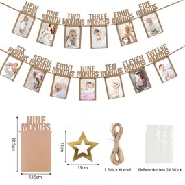 Photo Banner 1st Birthday Set for 1 to 12 Months Baby First Birthday Photo Garland for Boys Girls Party Decor First Holy Communion