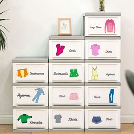 Dresser Clothing Decal Boy Clothes Labels Girl Dresser Labels Girl Decals for Bedroom Wardrobe Stickers Removable Peel and Stick Decals Drawer Organizing Stickers