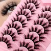 7P-807 3D False Eyelashes, Cat Eye, Fluffy Volume, Curly, Cat-Eye,