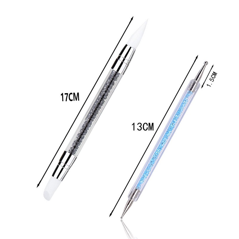 10pcs Nail Art Gel Carving Pen Nail Dotting Tool Silicone