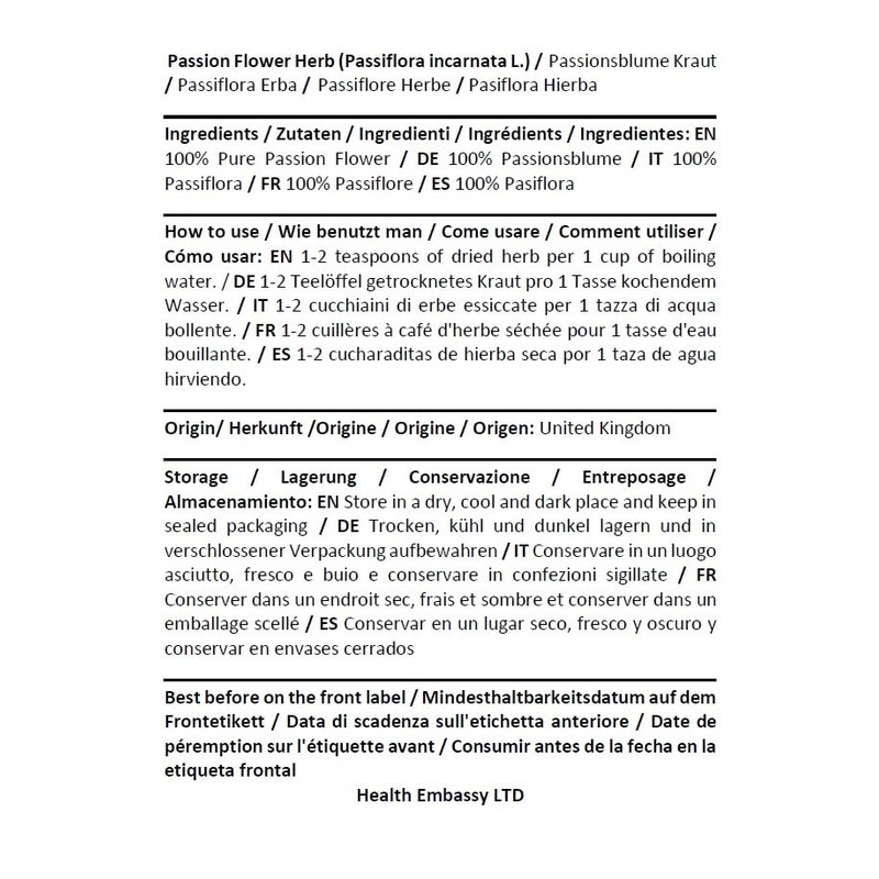 Health Embassy Passion Flower Herb | Passiflora incarnata | Loose