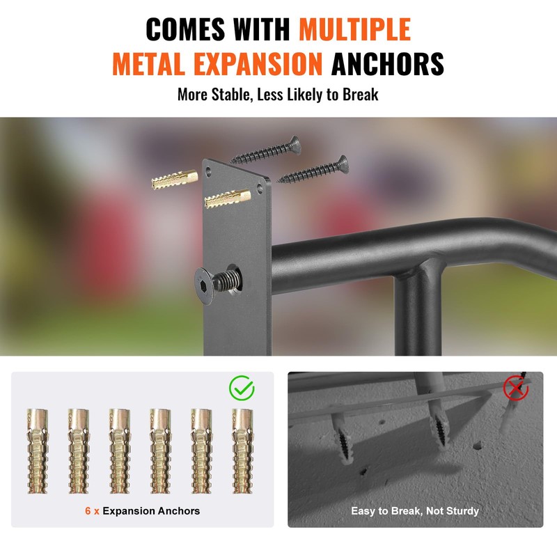 VEVOR Handrails for Outdoor Steps, 29" Length Wall Mount Safety