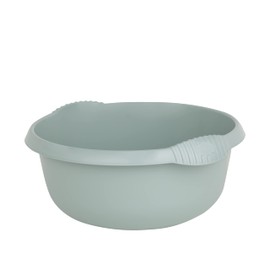 36cm Stylish Round Bowl with Integral Handle 10L Litre Washing Up Bowl Strong and Durable Plastic Perfect for Home, Kitchen and Sink Use and Easy to Maintain (Silver Sage)