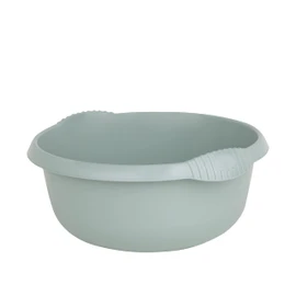 36cm Stylish Round Bowl with Integral Handle 10L Litre Washing Up Bowl Strong and Durable Plastic Perfect for Home, Kitchen and Sink Use and Easy to Maintain (Silver Sage)