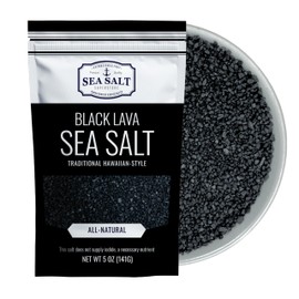 Black Salt, Hawaiian-Style Black Lava Sea Salt, Black Sea Salt with Activated Charcoal, Black Hawaiian Sea Salt for Cooking & Finishing, 5 oz Bag, Sea Salt Superstore