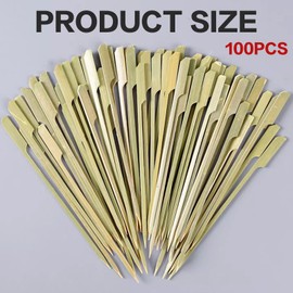 3.9" Food Allergy Marking Natural Bamboo Paddle Picks Sticks for Catered Events, Holiday's, Restaurants or Buffets Party Supplies, 100 Pieces