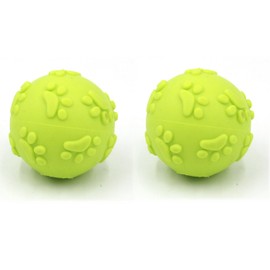FANGHUIER Pet Chew Toys for Puppy Pet Playing,Teething Training, Beep Feedback.Small Squeaky Dog Balls,Squeaky Latex Puppy Dog Toys, 2 Pcs, Blue Squeaky Balls (green)
