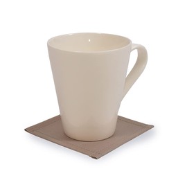 Style Decor W3003510 Coasters, Laminate, Fashionable, Cloth, Set of 4, Washable, Northern Europe, Solid Ox, Sand Beige