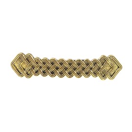 Ladies Narrow Dark Silver Tone Gold Hair Barrette Clip Viking Nordic Celtic Byzantine Basket Weave (Gold Tone)