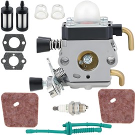 FS45 FS38 FS55R HS45 Carburetor Kits Compatible with Stihl FS55 KM55R KM55 FS46 HL45 FS45C FS46C FS55RC FS55C Trimmer Weed Eater Paets, Carb Tune Up Kit Replaces C1Q-S97 C1Q-S186