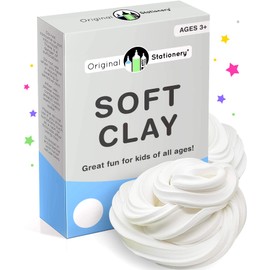 Original Stationery Soft Clay for Slime, 230 g (8.1 oz) White Foam Clay Add-in for Slime Making, Stretchy Air-Dry Butter Texture, Christmas & Holiday Craft Gift for Kids