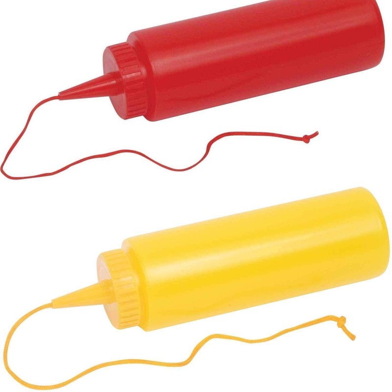 BWacky Combo-Fake Squirt Mustard and Ketchup Bottle Prank Gag Set