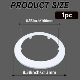 CAcoverVA 160mm Pipe Cover Decoration; Fit 6.29" Outer Diameter Pipe/Hole; White PP Plastic Escutcheon Pipe Collar; Snap-on Water Pipe Escutcheon Plate for Bathroom Kitchen Wall Pipe Tube Decor 1Piece