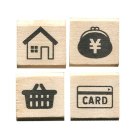 Kodomo no Kao 0409-007 # Notebook Hanko Part Set of 4 Home, Wallet, Cage, Card