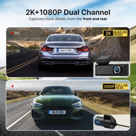 Miofive Dash Cam Mini 2, 2K+1080P FHD, Built-in Wi-Fi 6 & GPS, Smart Dash Camera for Cars with G-Sensor, Loop Recording, and Parking Monitor – Speed Camera Alert (UK) – Car Speed Limit Warning System