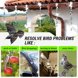 15 Pack Bird Reflective Rods for Outdoors, Woodpecker Deterrent Devices for House, Spiral Garden Bird Scare Reflectors, Hanging Mirror Twists for Yard, Patio, Garden, Farm, Decoration