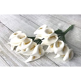 OOKI- Calla Lily Artificial Flowers 144 PCS Mini Foam Calla Lily Bride Wedding Home Decor