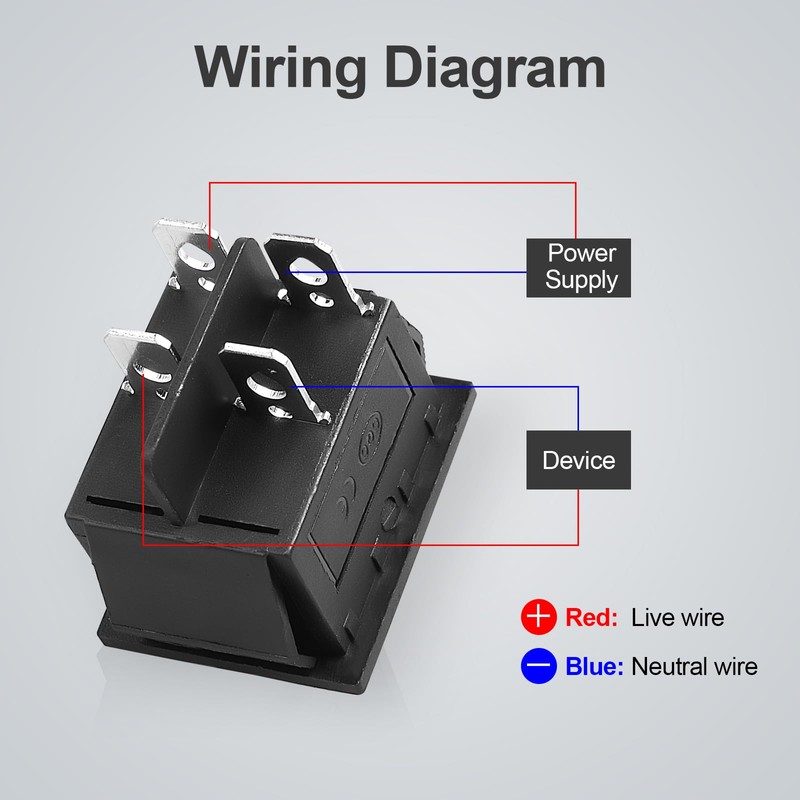 GUETNEU 1Pcs Green LED KCD4 Boat Rocker Switch 2-Position 4-Pin