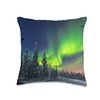 Northern Lights and Aurora Borealis Throw Pillow