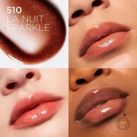 L'Oréal Paris Plump Ambition Lip Oil, Brillo Labial Efecto Voluminizador con Ácido Hialurónico, Hidratación Intensa para tus Labios, Tono La Nuit Spar