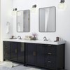 Minuover Black Metal Framed Bathroom Mirror for Wall, Large Brushed
