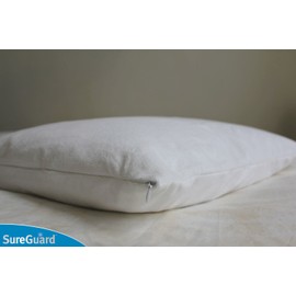 Set of 2 Queen Size SureGuard Pillow Protectors - 100% Waterproof, Bed Bug Proof, Hypoallergenic - Premium Zippered Cotton Terry Covers