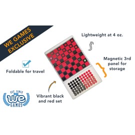 WE Games Magnetic Checkbook Checkers - Great for Travel