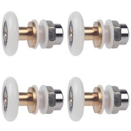 25mm Shower Door Rollers Replacement – Ultra-Quiet Sliding Glass Door Wheels/Pulleys for Bathroom Shower Doors, 4PCS Kit Compatible with Maax and Most Shower Enclosures