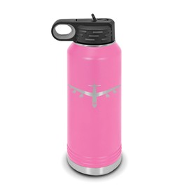 B-52 Stratofortress Water Bottle 32 oz - Laser Engraved w/ Flip Top Removable Straw - Polar Camel - Stainless Steel - Vacuum Insulated - Double Walled - Drinkware Bottles - b52 strategic bomber - Pink