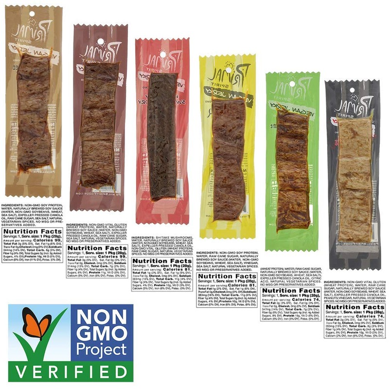 Primal Spirit Vegan Jerky - Most Popular Flavors Pack, 10