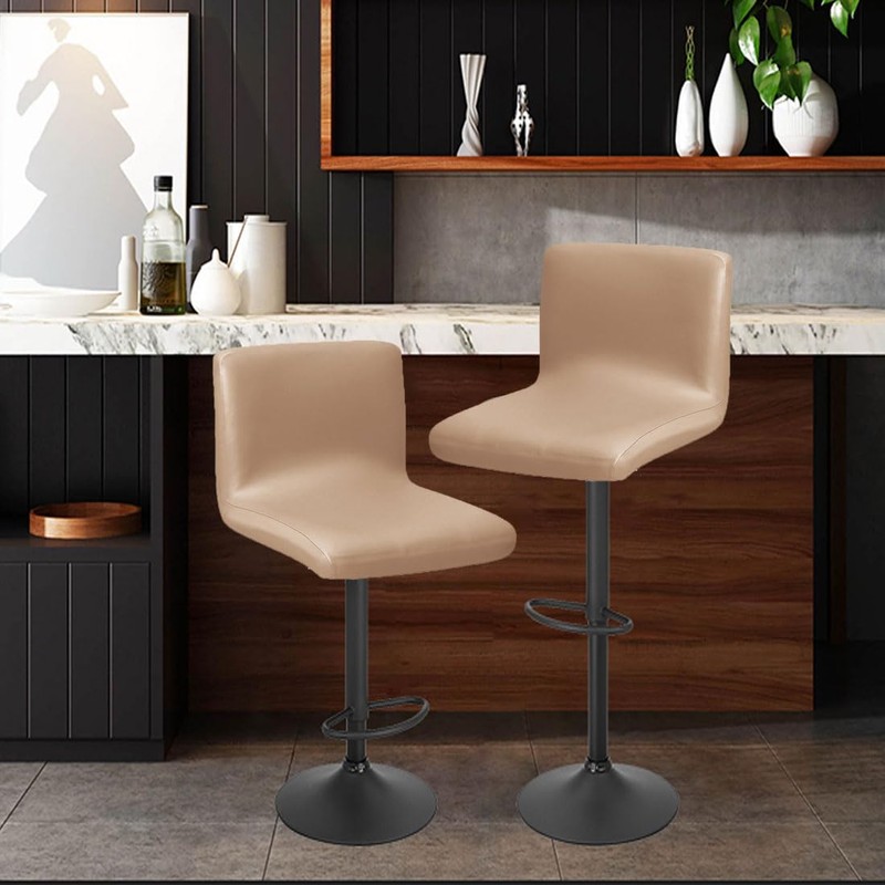 Bifaunvogel Waterproof Bar Stools Cover with Back Stretch PU Barstools