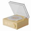 Rotating Vinyl Disc Alarm Clock Speaker Retro 360 Degree Stereo