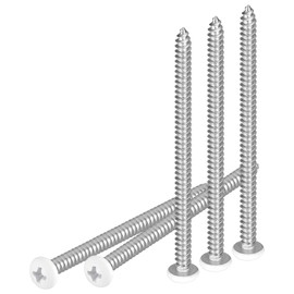 DTGN #10x3" White Screws 100Pack - 304 Stainless Steel Pan Head Phillips Sheet Metal Screw Self-Tapping Screw Wood Screws