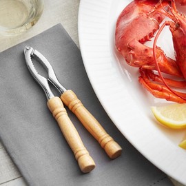 TrueCraftware- Set of 3 Heavy Duty 6" Metal Lobster Crackers with Wood Handle- Sea food Tools Crab Leg Cracker Tools Nut Cracker Shellfish Lobster Crab Leg Sheller Nut Crackers