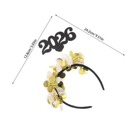 WOONEKY 3pcs Gold Numeric Disc Headbands for Women Year Hair Accessories Comfortable Party Hairband for Years Eve Special Celebrations