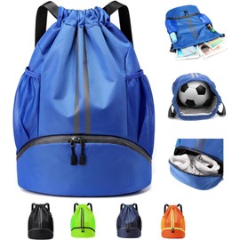 Mochila Deportiva Impermeable con Compartimento para Zapatos y Cordón - Unisex