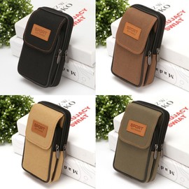 [Byeolbyeol Warehouse] Hip Sack Canvas Waist Bag Running Travel Belt Pouch Jogging Cell Phone Pouch Running Travel Sports Canvas Tactical Bag black 2ea