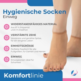 Pedsox, 3 x 100 Disposable Hygiene Socks for Testing Shoes, Comfort Line, Unisex, One Size, Colour mix, One size fits all
