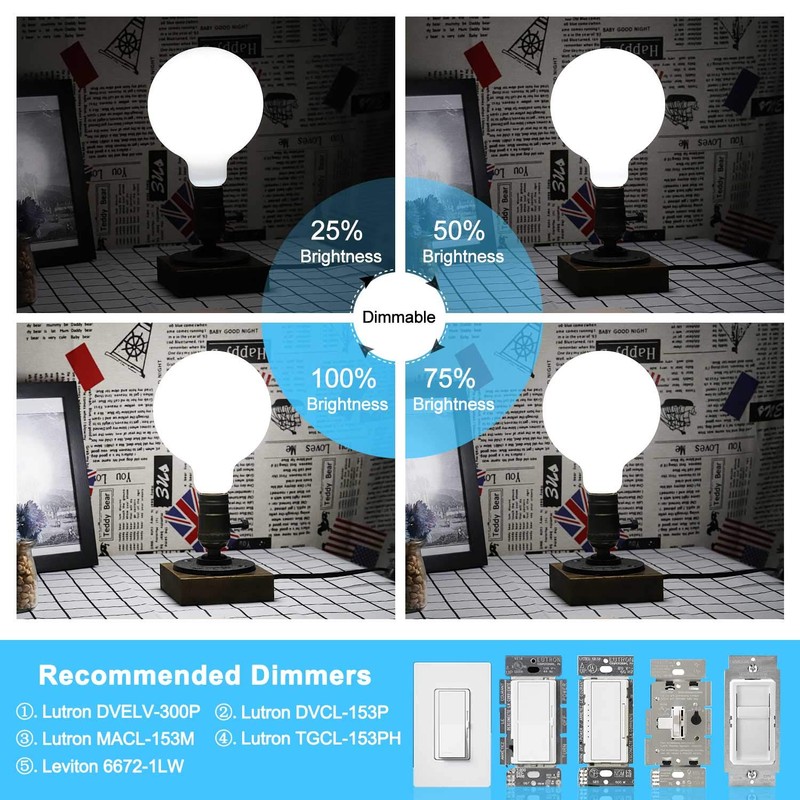CRLight 12W Dimmable LED Large Globe Bulb 5000K Daylight White