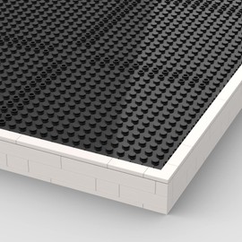 PIPART Baseplate & Frame for Pixel Mosaic Art, 15.7x15.7 (48x48-studs), 100% Compatible with Major Brands (White Frame)