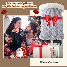 Effeet Cuddly Socks Warm Women Men Stopper Socks Non-Slip Slippers Thick Socks Winter Hut Socks Gift Fluffy Christmas Socks, gray