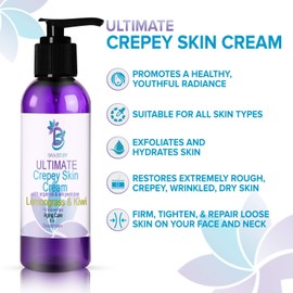 Crepey Skin Body & Face Cream With Hyaluronic Acid, Alpha Hydroxy and More (strawberry patch scent)