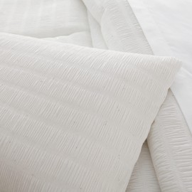 Tahari Home Kids - Twin Comforter Set, 2-Piece Bedding with Matching Shams, Dorm Room Essentials, Medium Weight & Ideal for All Seasons (Glittery Seersucker White, Twin)