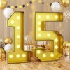 Number 15 Marquee, 4FT Light Up Numbers Gold Large Light