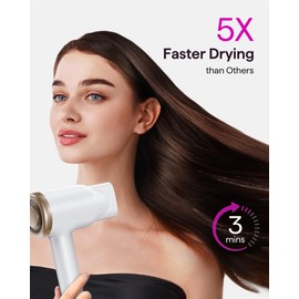 Wavytalk Hair Dryer, Wavytalk Turblow Pro Fast Drying Blow Dryer with Diffuser, High Speed Hair Dryer with 110,000 RPM, Pro Negative Ions for Less Damage, Frizz Smoothing 3 Speeds & 3 Temps, White