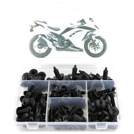 Xitomer Full Sets Fairing Bolts Kits, Fit for Ninja300 EX300 Ninja250 2013 2014 2015 2016 2017 2018 2019, Mounting Kits Washers/Nuts/Fastenings/Clips/Grommets (Matte Black)